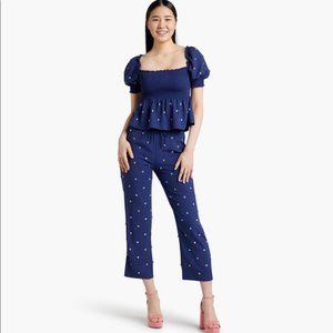 Hill House Home Navy Jeweled Jammie Set NWT